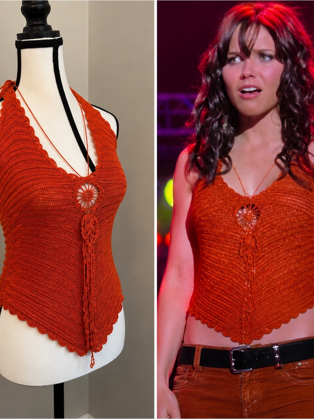 bebe Rust Orange Crochet Halter Tank Top - Picture 10 of 10